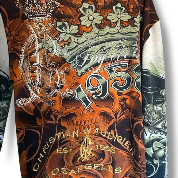 Vintage Christian Audigier Ed Hardy Full Zip Sweatshirt Men’s XL - Picture 8 of 15